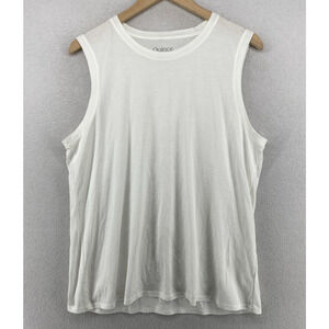 QUINCE Tank Top Womens XL Cotton Modal Jersey Crewneck Sleeveless White